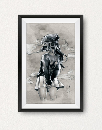 GAS MASK GIRL Art Print