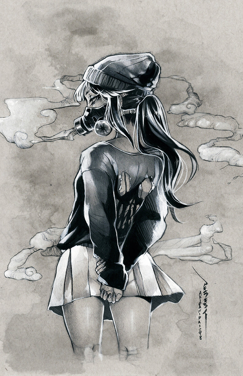 GAS MASK GIRL Art Print